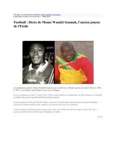 Football : Décès de Momo Wandel Soumah, l`ancien