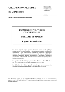 Table des matières et observations récapitulatives