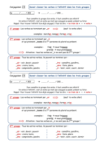 Conjugaison C3 Savoir classer les verbes à l