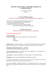 journee thematique : memoire, sommeil et comportement