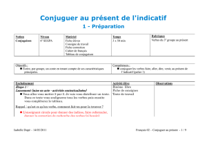 Conjuguer au présent les verbes du 3e groupe