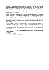 Le Comité d`Entreprise de France Télévisions Publicité - Le Snj-CGT