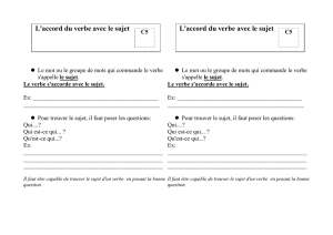 Le mot ou le groupe de mots qui commande le verbe s`appelle le