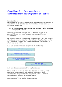 Chapitre 2 : Les marchés : connaissance descriptive