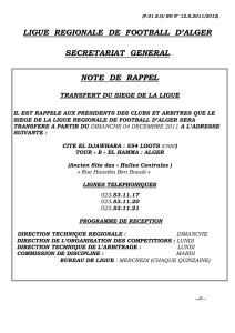 secretariat general - Ligue Régionale d`Alger