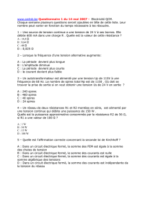 Questionnaire No 1 du 14 mai 2007