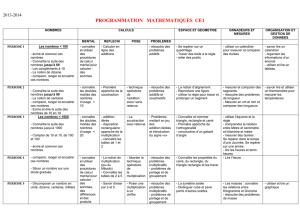 PROGRAMMATION maths et EDL CE1