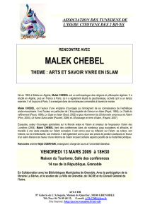 Notre invité 2009: Malek CHEBEL