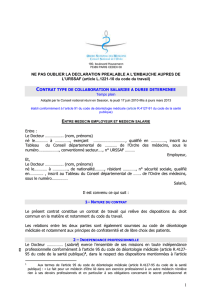 Contrat de médecin collaborateur salarié CDD