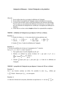 Exercices sur les intégrales (de Riemann)