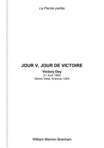 La Parole parlée JOUR V, JOUR DE VICTOIRE Victory Day 21 Avril