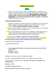 PROGRAMA 2013-2014 4èmes Premier contact. Distribution des