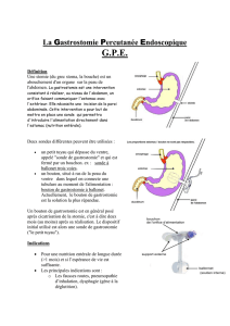La Gastrostomie Percutanée Endoscopique