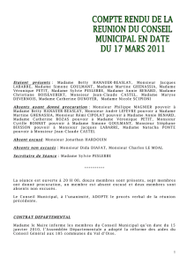 compte rendu de la reunion du conseil municipal en date du 20