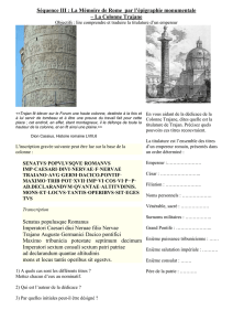 Séquence III : La Mémoire de Rome par l`épigraphie monumentale