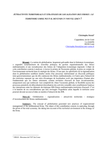 Attractivit&eacute; territoriale et strat&eacute;gies de localisation des