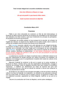 Voici le texte intégral de la nouvelle constitution marocaine. Avec