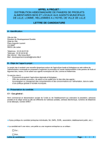 Lettre de candidature Page : 1 / 3 Appel à projet : Distribution