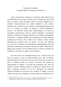 Tenaillé par la dyslexie - Collège Georges Pompidou