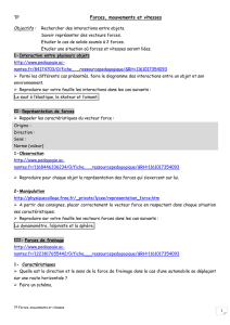 TP Forces, mouvements et vitesses Objectifs : Rechercher des