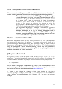 §2- La régulation monétaire : le FMI