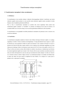 I. Transformateur monophasé à deux enroulements