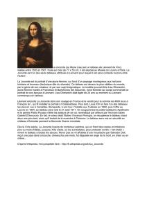La Joconde (ou Mona Lisa) est un tableau de Léonard de