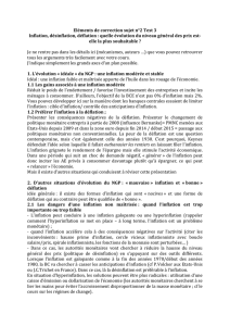 Eléments de correction sujet n°2 Test 3 Inflation, désinflation