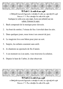 VS Fiche 1 : Le verbe et son sujet