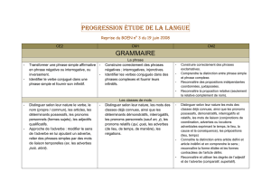 Progression étude de la langue Reprise du BOEN n° 3 du 19 juin