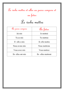 Le verbe mettre et aller au passe compose et au futur Le verbe
