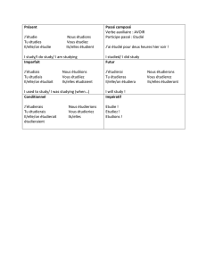 ETUDIER verb chart