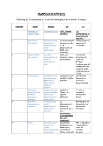 planning de revision