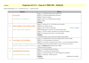 Progression 2013/14 – Classe de 3 e PREPA PRO – FRANÇAIS