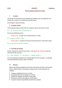 13/05 SEANCE 5 Grammaire Phrase verbale et phrase non verbale