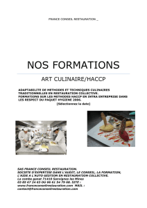 nos formations - SAS FRANCE CONSEIL RESTAURATION