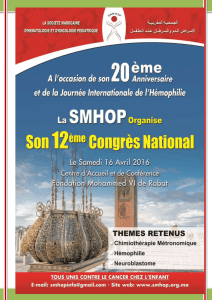 12è Congrès 2016 de la SMHOP – Sélection des