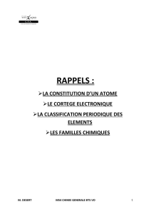 Rappels fondamentaux atome et classification