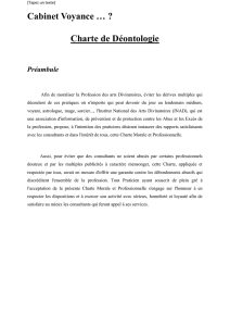 Charte de Déontologie Préambule