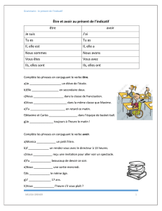 présent de l`indicatif