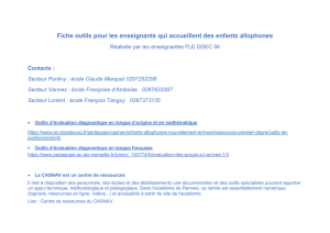 Fiche outil pour les enseignants accueillant des enfants allophones