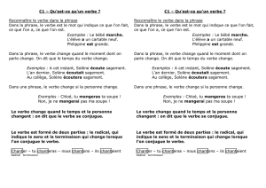 C1 – Qu`est-ce qu`un verbe ? Reconnaître le verbe dans la phrase