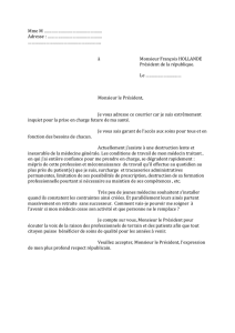 Lettre ouverte à François Hollande