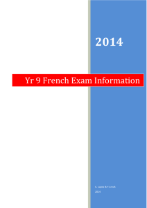 Yr 9 French Exam Information