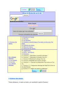 Cliquez ici COURS sur L`atome ( 11ème S)