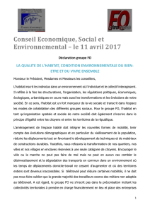 Conseil Economique, Social et Environnemental – le 11 avril 2017
