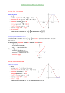 Fonctions trigonométriques et réciproques