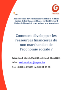 Les organismes du « non marchand » et de l`économie