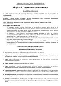 Thème 1 : Croissance, crises et environnement
