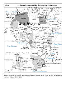 Les éléments remarquables du territoire de l`Afrique – Carte